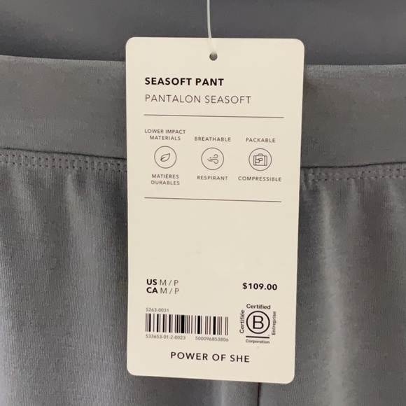 Athleta Seasoft Pants, Women’s Size Medium Petite- Color: Coastline Blue NWT - Picture 6 of 6